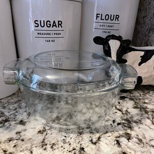 Vintage 454B Clear Glass 1.5 Quart Covered Casserole by Pyrex France